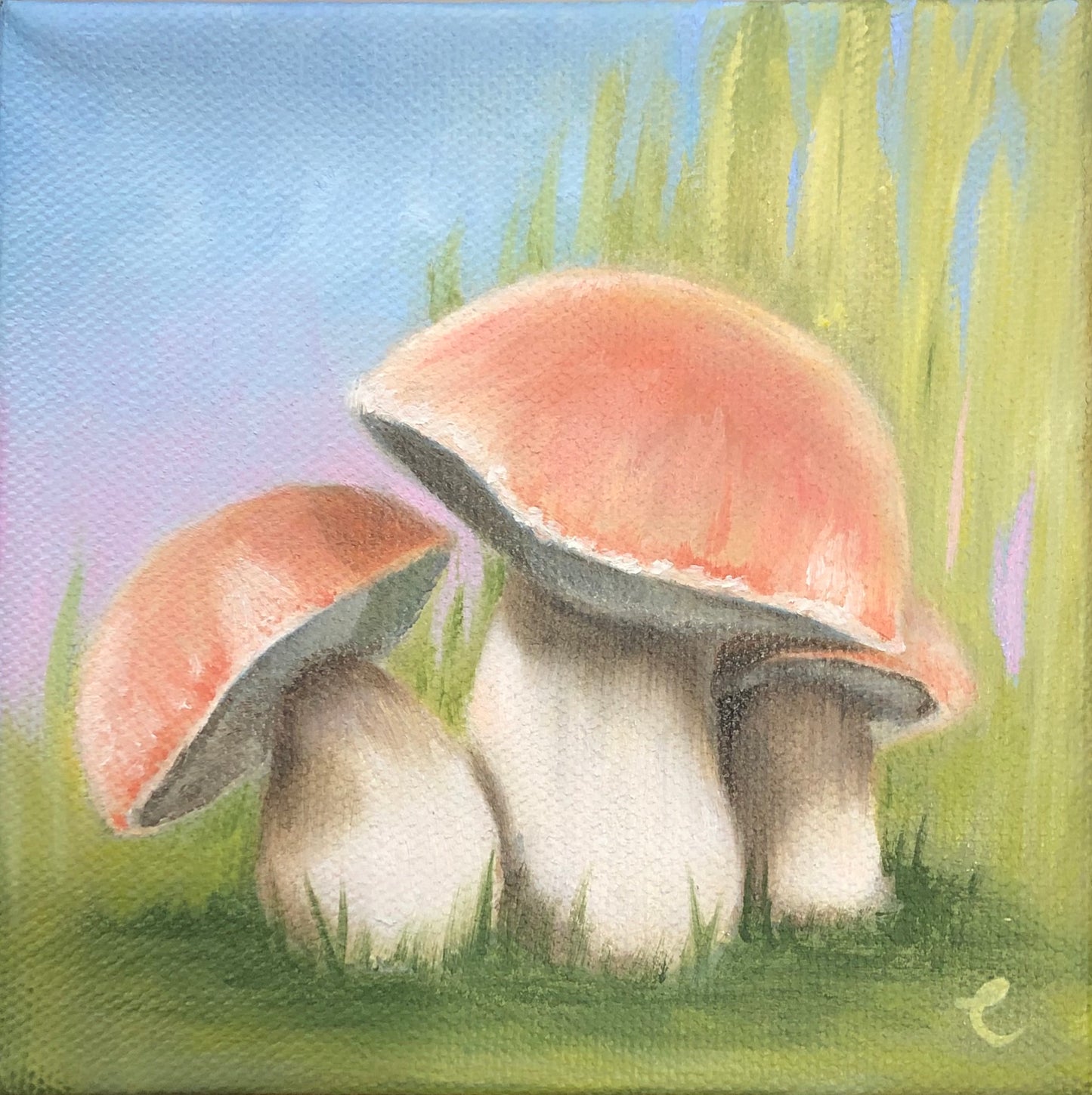 Mini Original Painting of Mushrooms